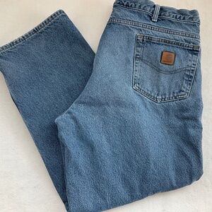 CARHARTT MENS RELAXED FIT WORKWEAR FLANNEL LINED 5 POCKET JEANS SIZE 40/30